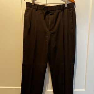 Brooks Brothers Madison Pants Pleated Wide Leg 100% Wool 33x32